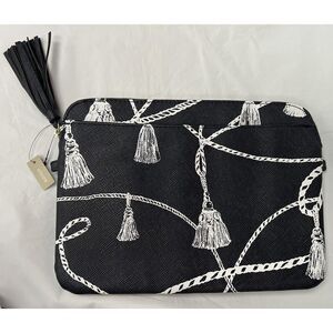Chico's® Printed Tassel Tech Case in Navy Blue & White New w/Tags For 11" Laptop